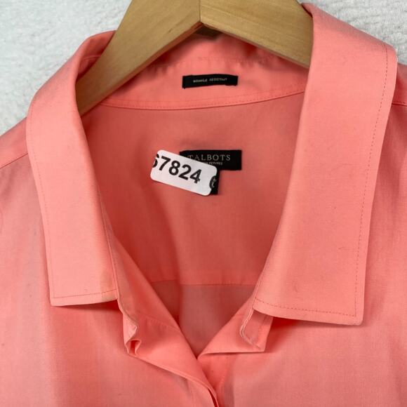 TALBOTS Shirt 22WP Wrinkle Resistant Sleeveless Button Up Stretch Cotton Orange - Picture 10 of 10